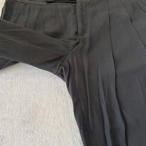Helmut Lang Pleated Trouser Pants Women 2 Black Rayon Viscose Blend Relaxed Fit - Picture 4 of 14